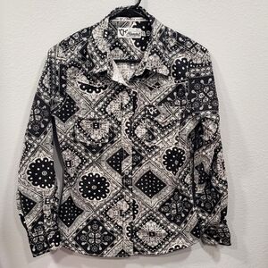 Cowgirl Hardware Bandana Print Cotton Blend Western Rodeo Shirt Womens S